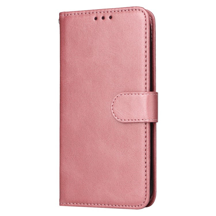 For OnePlus 12 5G Cell Phone Case Wrist Strap Leather Phone Cover Wallet with Stand - Pink