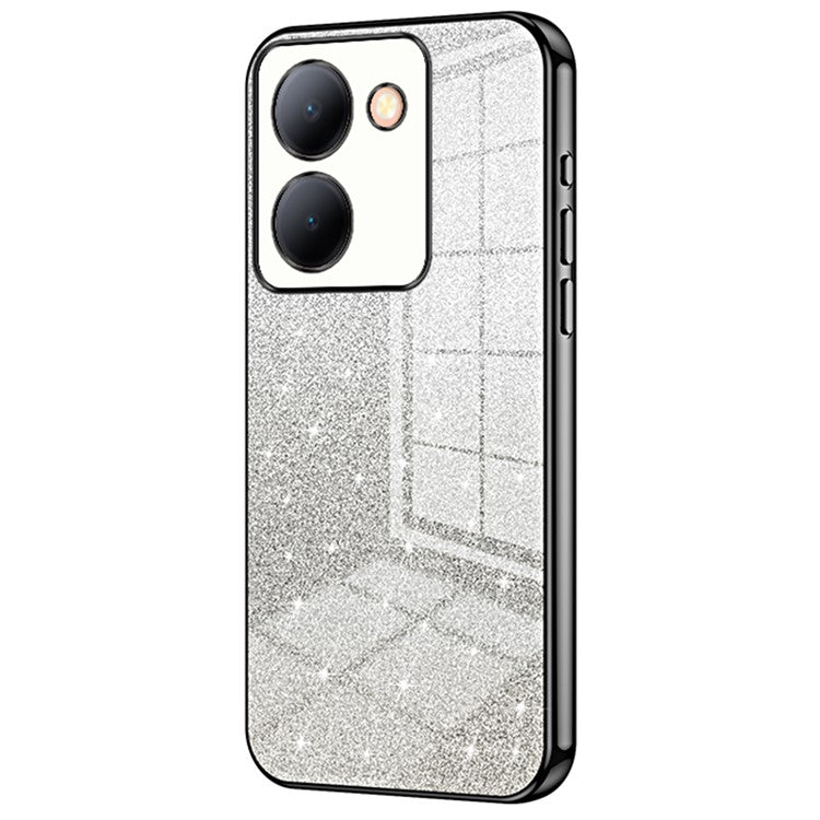 For vivo Y78 (China) 5G / Y78m 5G / Y36 4G (Global) / Y36 5G (Global) / Y27 5G / Y77t 5G Shiny TPU Case Electroplated Cover - Black