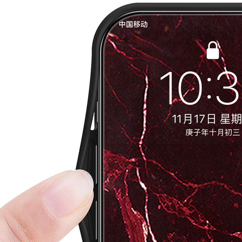 For Samsung Galaxy S24 Ultra Case Anti-dust Tempered Glass+PC+TPU Cover with Printed Marble Pattern - White Marble