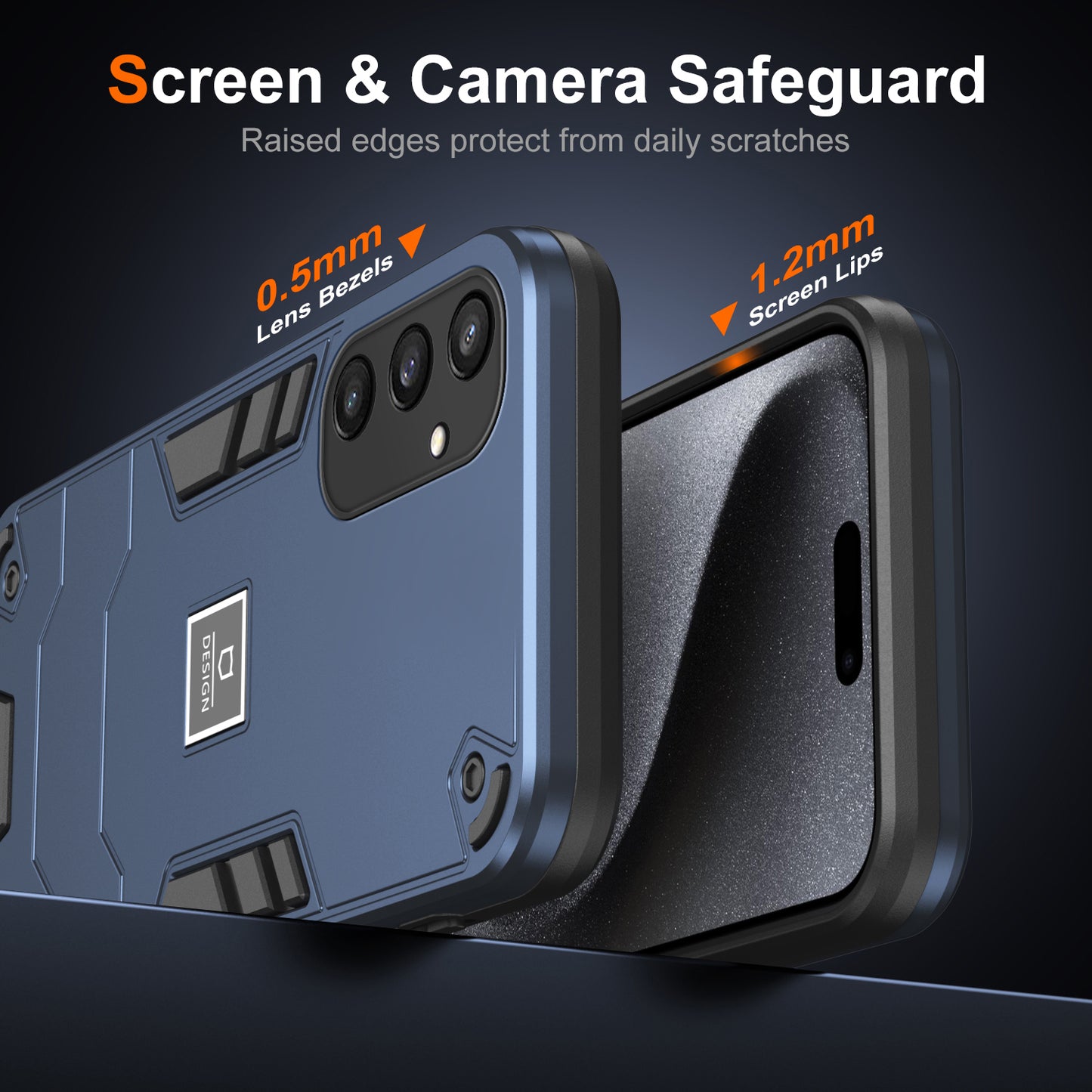 For Samsung Galaxy S24 Phone Case Dual Layer Soft TPU + Hard PC Protective Cover - Navy Blue