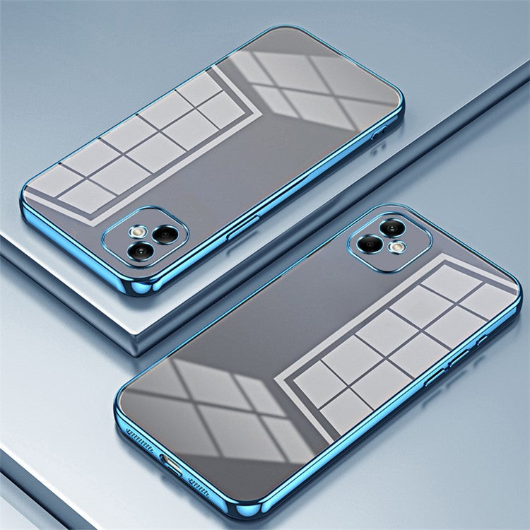 For Samsung Galaxy A05 4G Electroplate TPU Case Precision Cutouts Phone Cover - Blue