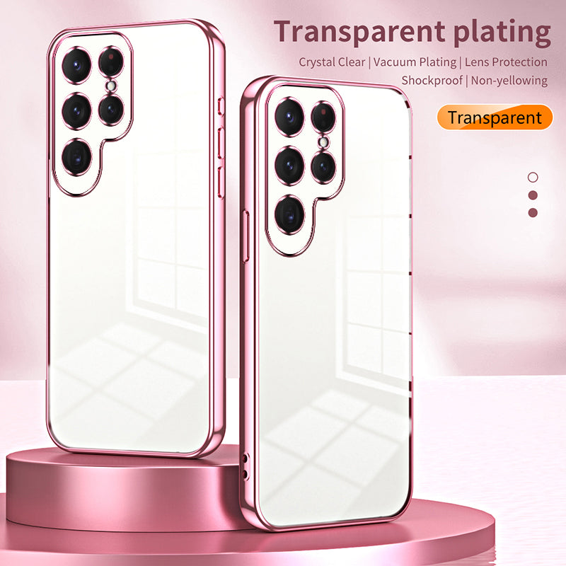 For Samsung Galaxy S24 Ultra TPU Phone Case Electroplated Frame Protective Cover - Silver