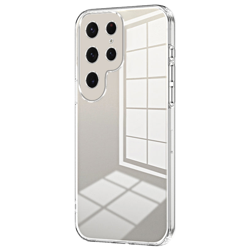 For Samsung Galaxy S24 Ultra TPU Phone Case Electroplated Frame Protective Cover - Transparent