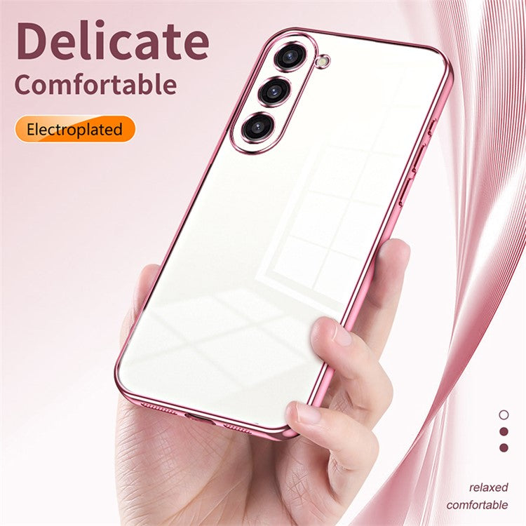 For Samsung Galaxy S23+ Protective Case Electroplating TPU Phone Cover - Transparent