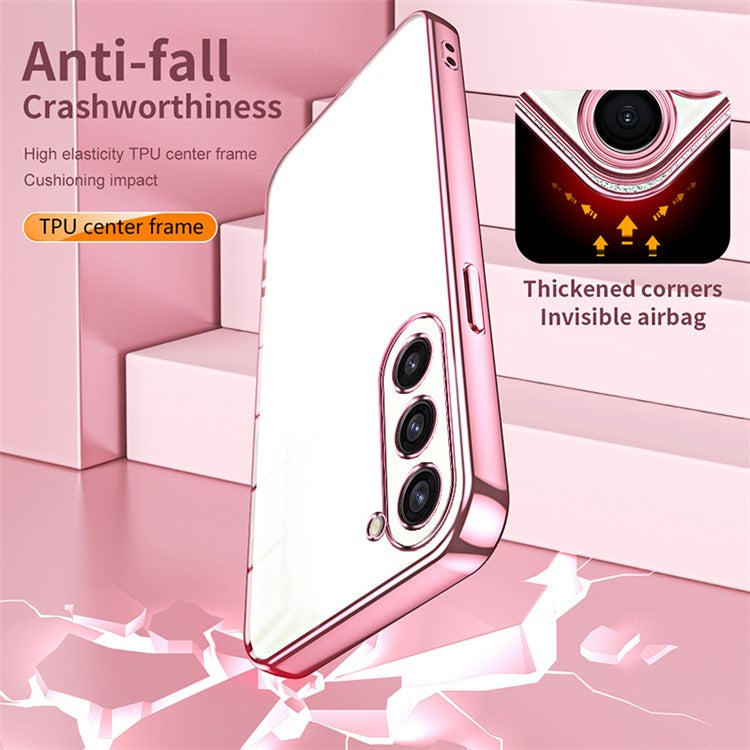 For Samsung Galaxy S23+ Protective Case Electroplating TPU Phone Cover - Transparent
