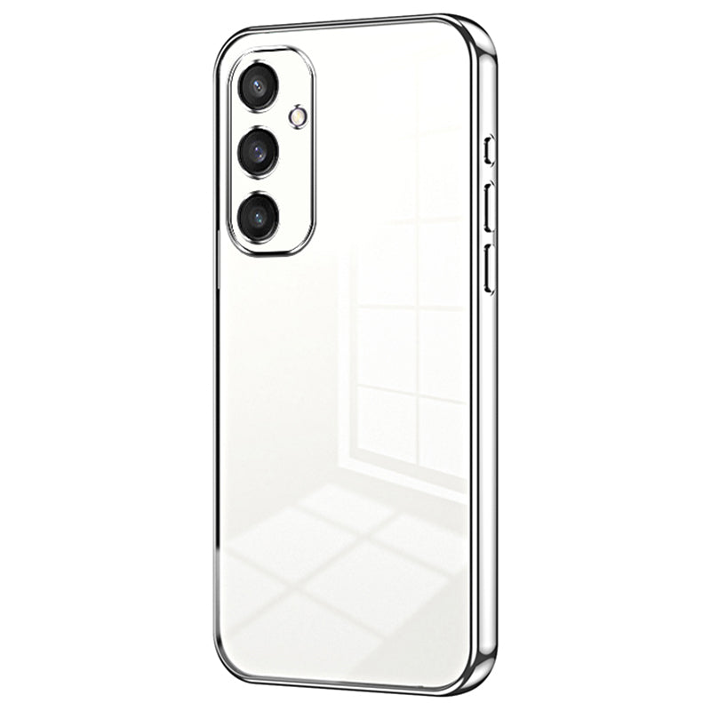 For Samsung Galaxy S24+ Case Electroplated Anti-Drop TPU Phone Protector - Silver