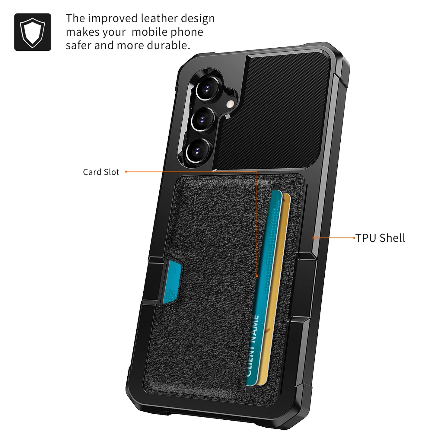 For Samsung Galaxy S24 Phone Case ZM02 Leather+TPU Card Slot Cover