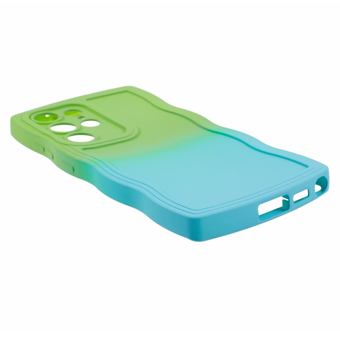 JTW Series for Samsung Galaxy S24 Ultra Wavy Edge TPU Case Dual-Side Rubberized - Green+Baby Blue