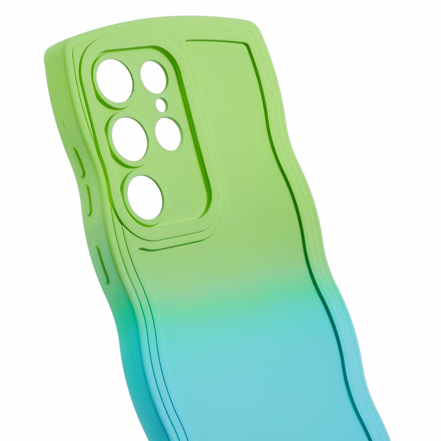 JTW Series for Samsung Galaxy S24 Ultra Wavy Edge TPU Case Dual-Side Rubberized - Green+Baby Blue