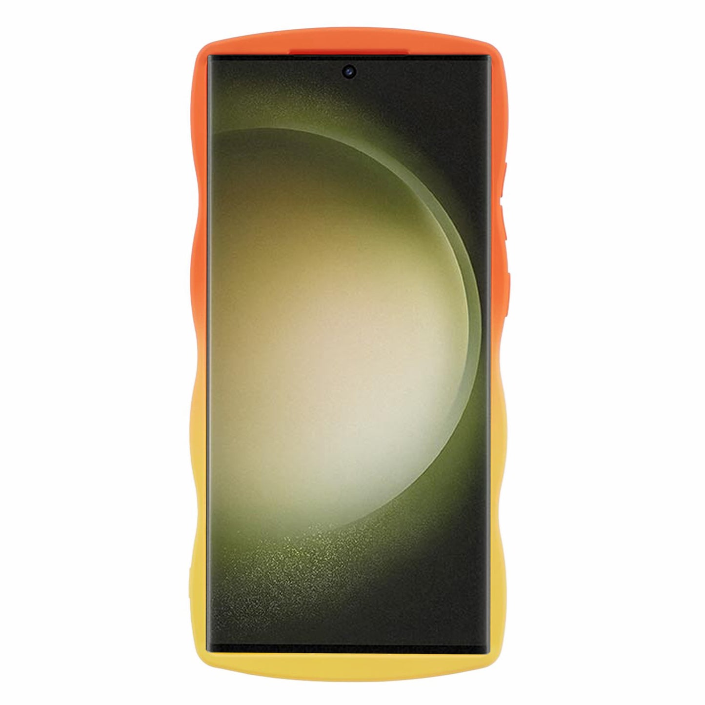 JTW Series for Samsung Galaxy S24 Ultra Wavy Edge TPU Case Dual-Side Rubberized - Orange+Yellow