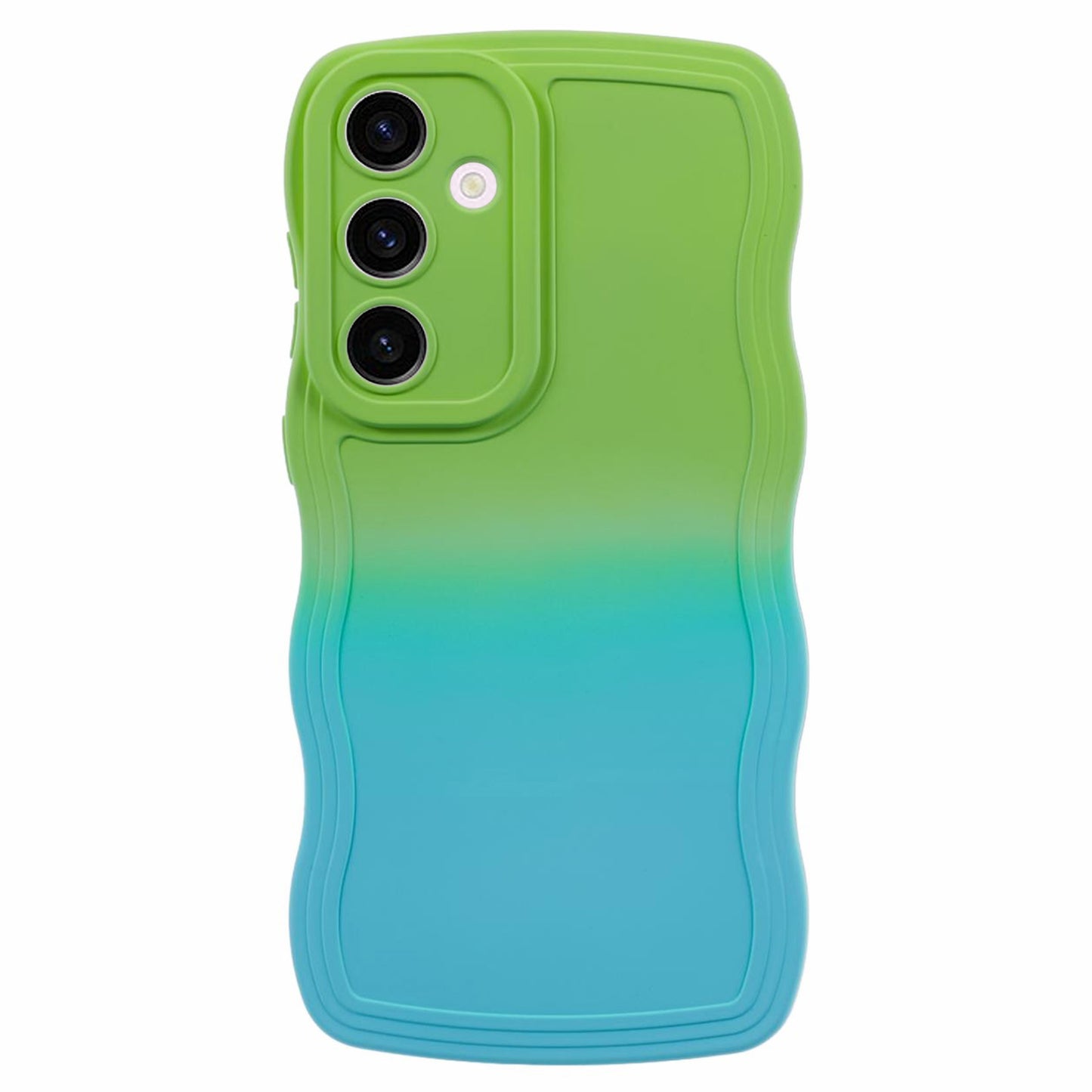 JTW Series for Samsung Galaxy S24 Phone Case Gradient Dual Color TPU Cover - Green+Baby Blue