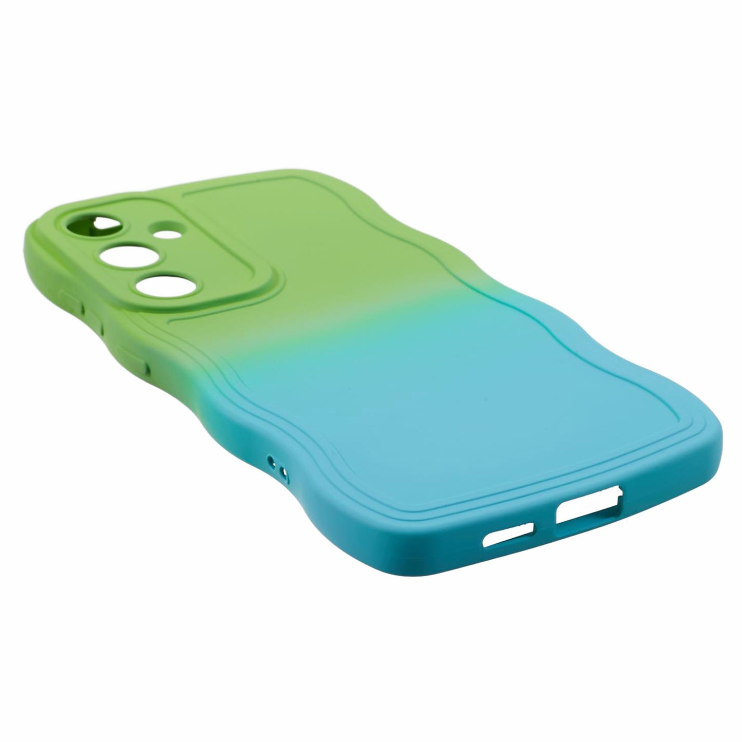JTW Series for Samsung Galaxy S24 Phone Case Gradient Dual Color TPU Cover - Green+Baby Blue