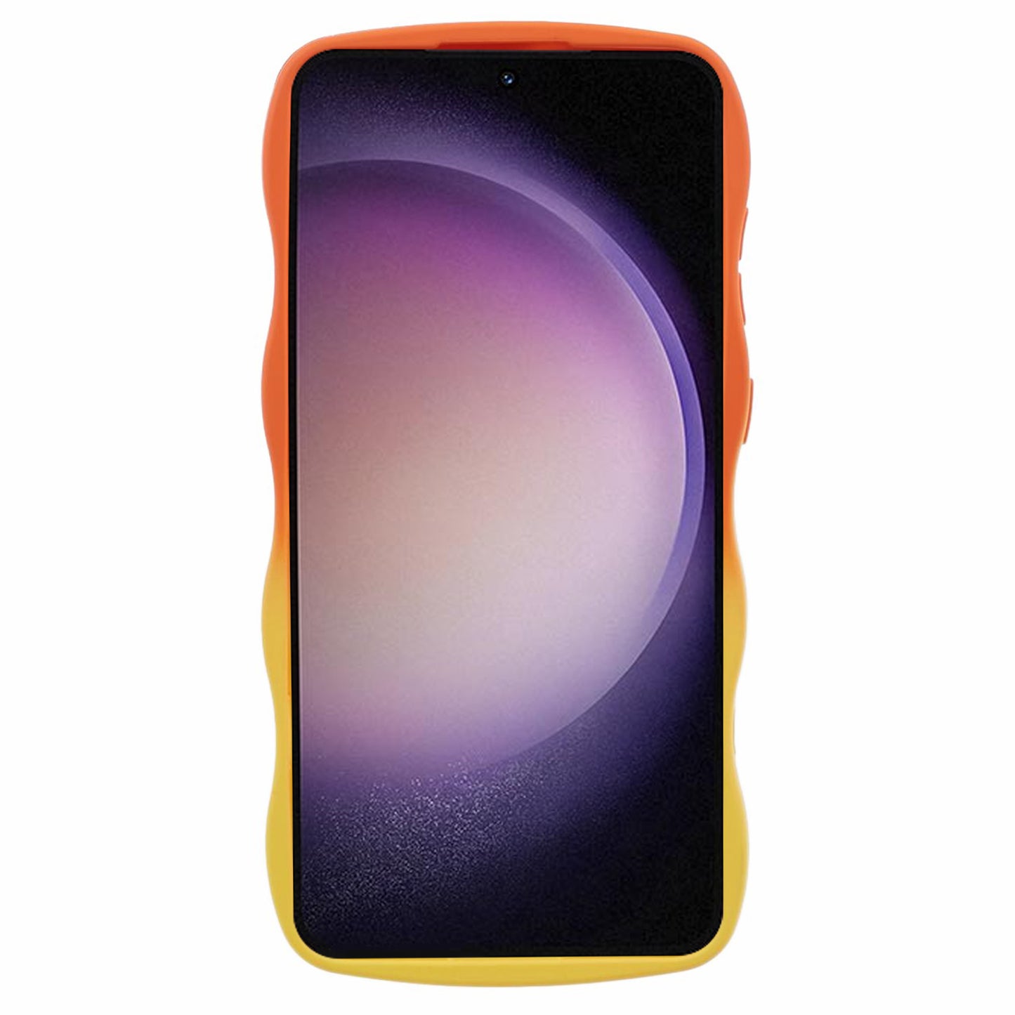 JTW Series for Samsung Galaxy S24+ Dual Color Rubberized TPU Case with Wavy Edge - Orange+Yellow