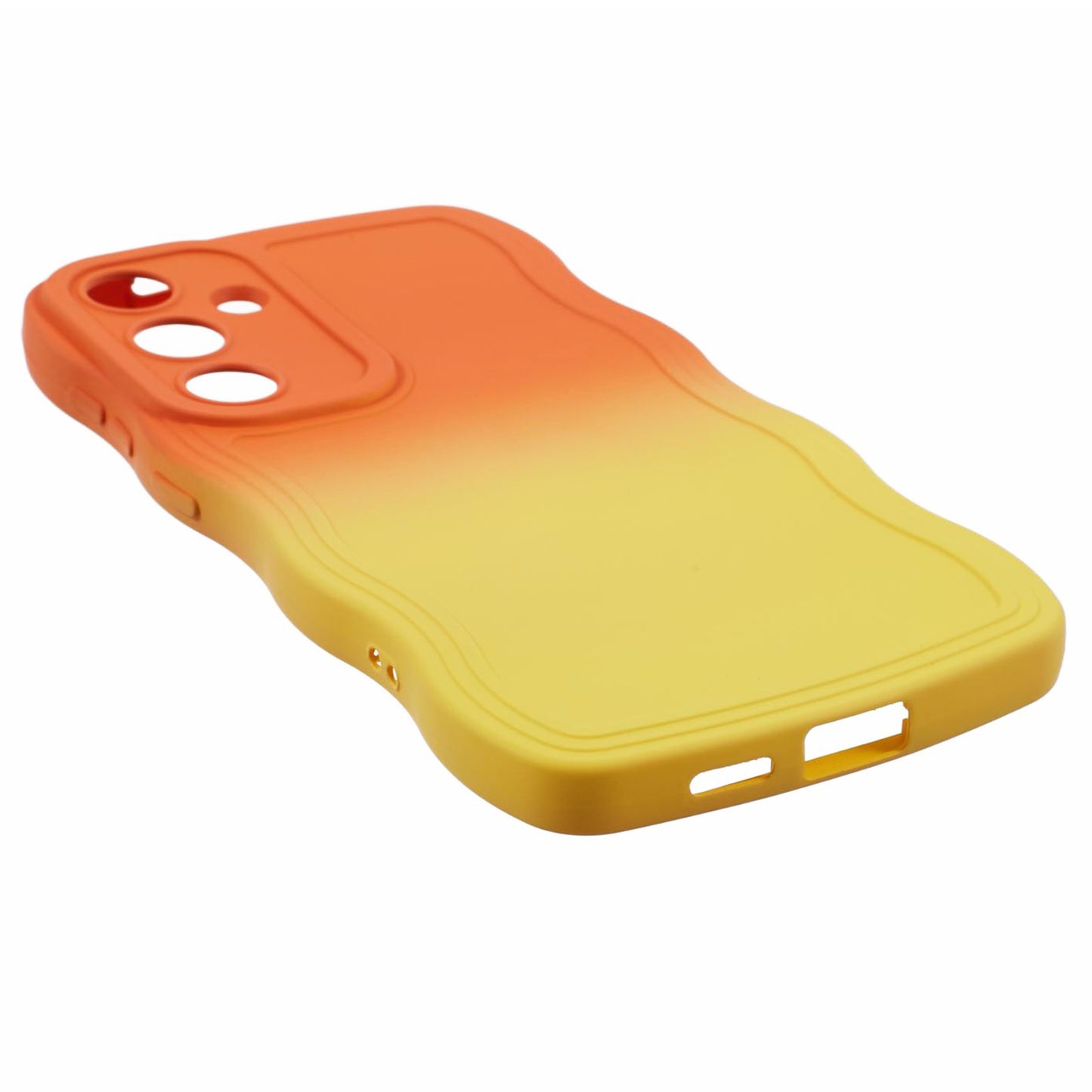 JTW Series for Samsung Galaxy S24+ Dual Color Rubberized TPU Case with Wavy Edge - Orange+Yellow