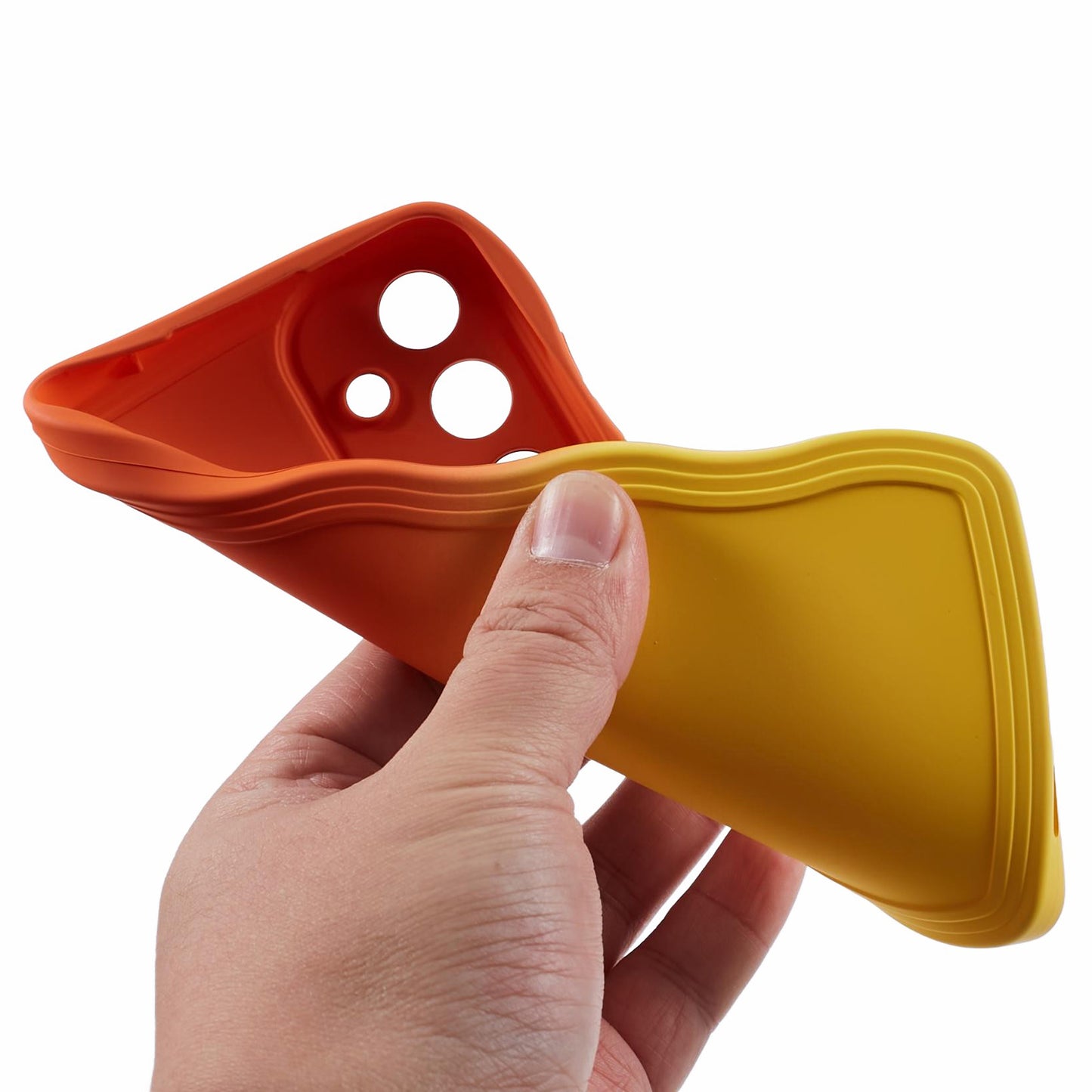 JTW Series for Samsung Galaxy S24+ Dual Color Rubberized TPU Case with Wavy Edge - Orange+Yellow