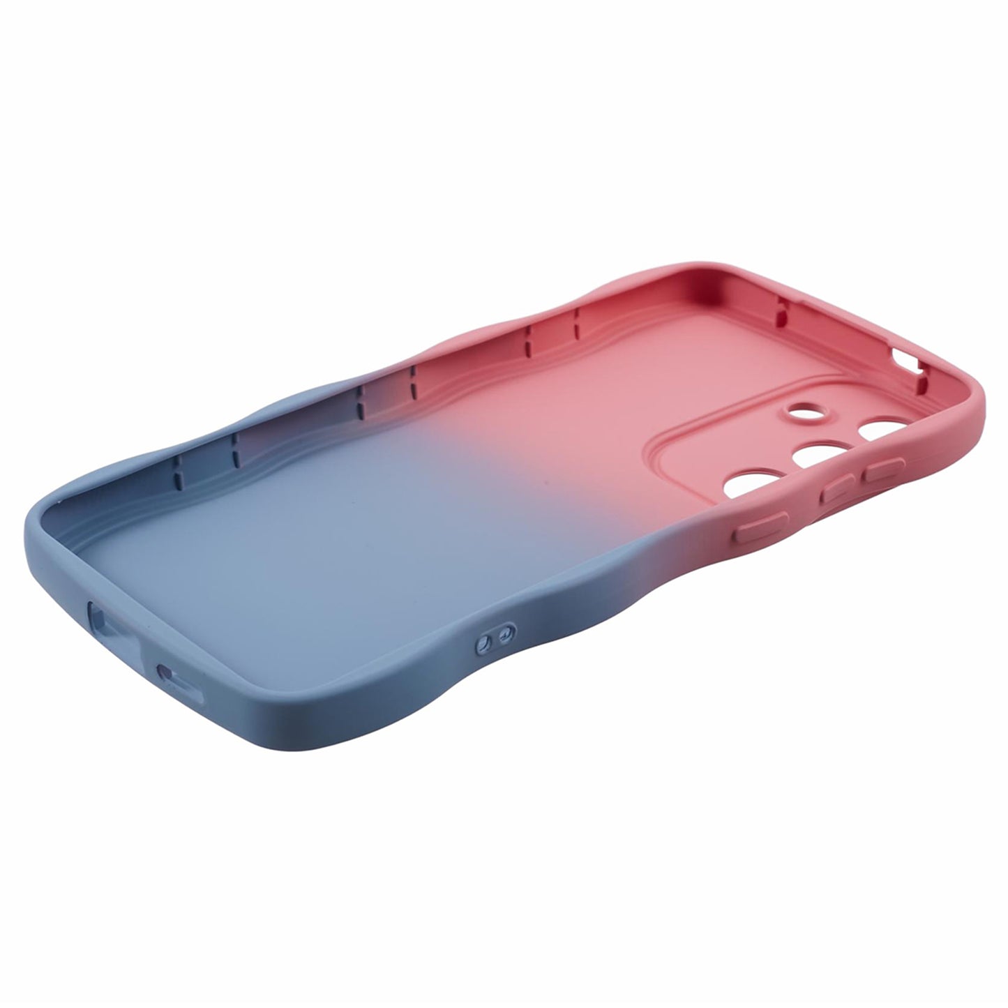 JTW Series for Samsung Galaxy S24+ Dual Color Rubberized TPU Case with Wavy Edge - Pink+Sky Blue