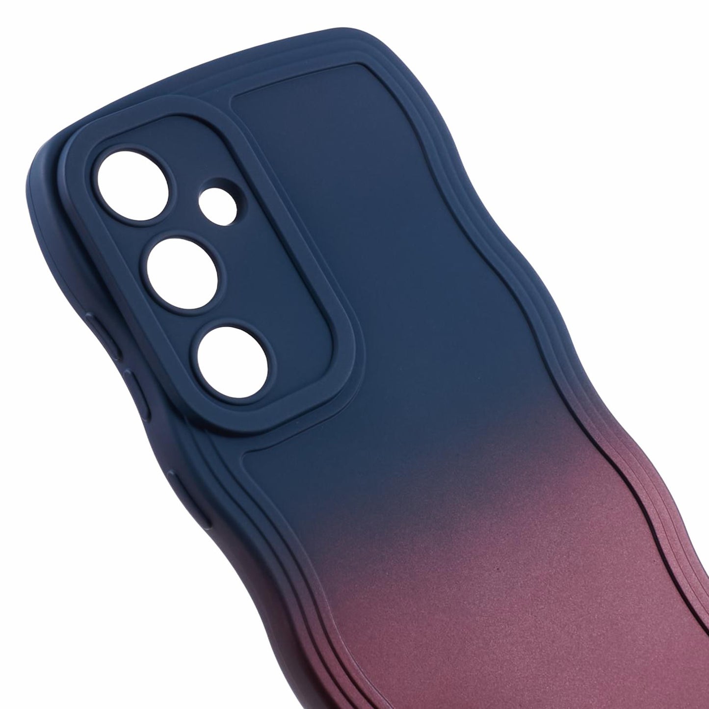 JTW Series for Samsung Galaxy S24+ Dual Color Rubberized TPU Case with Wavy Edge - Sapphire+Dark Purple