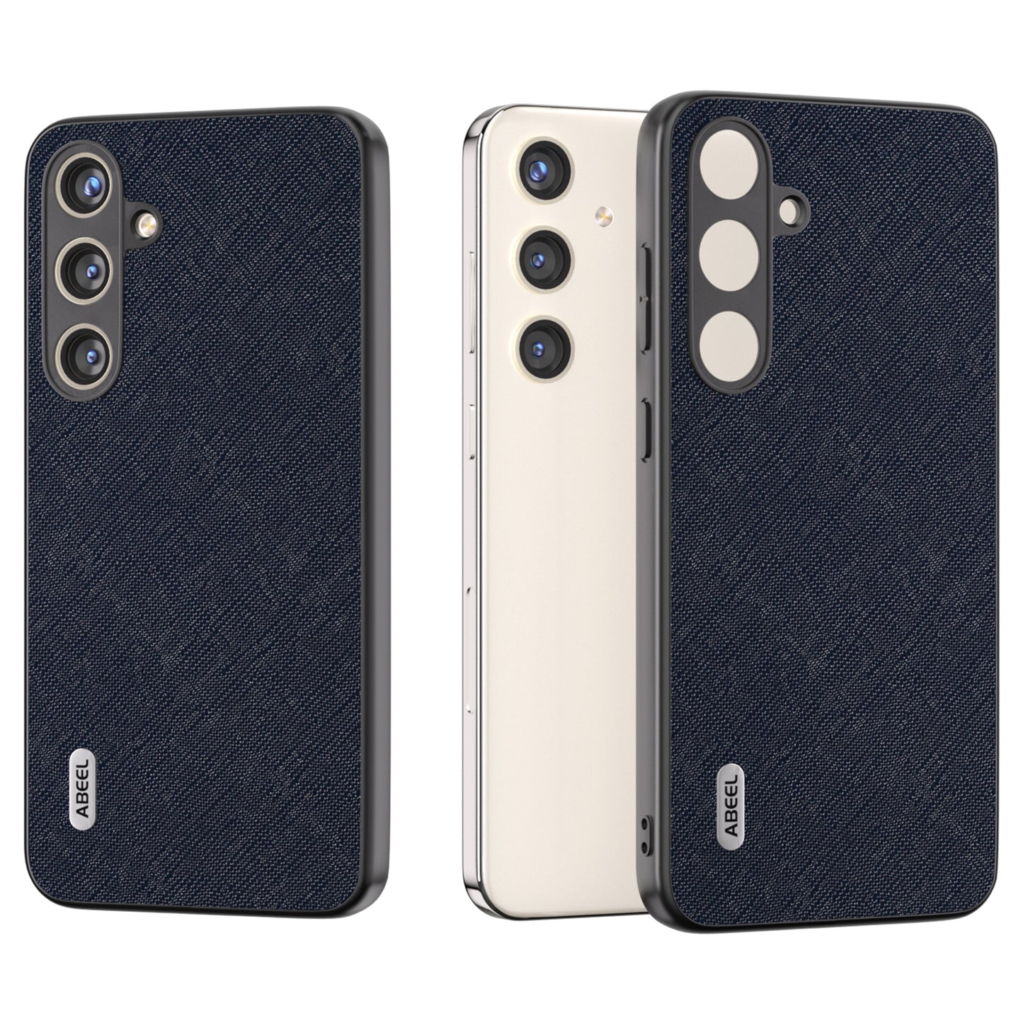 ABEEL For Samsung Galaxy S24+ Cross Texture Case Impact-Resistant Mobile Phone Cover - Blue