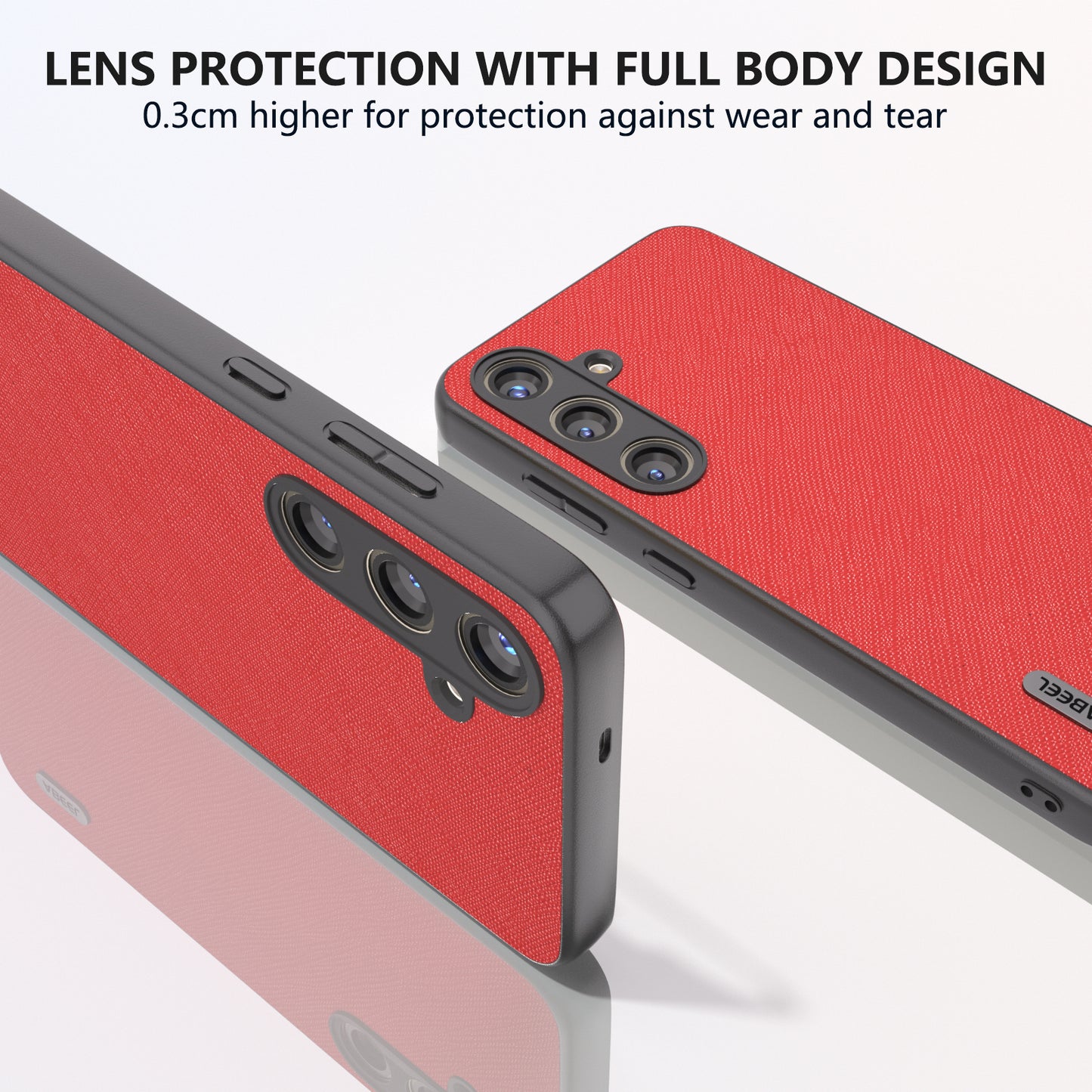 ABEEL For Samsung Galaxy S24+ Cross Texture Case Impact-Resistant Mobile Phone Cover - Red