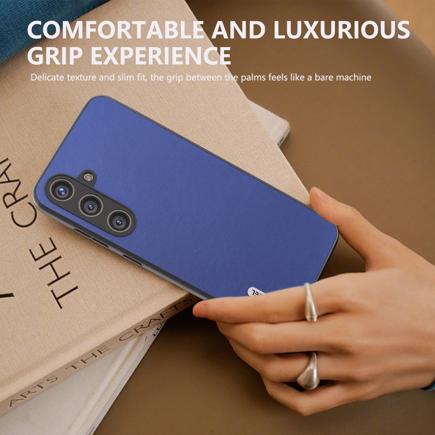 ABEEL For Samsung Galaxy S24+ Phone Case PU Leather+PC+TPU Back Cover Drop Protection - Dark Blue