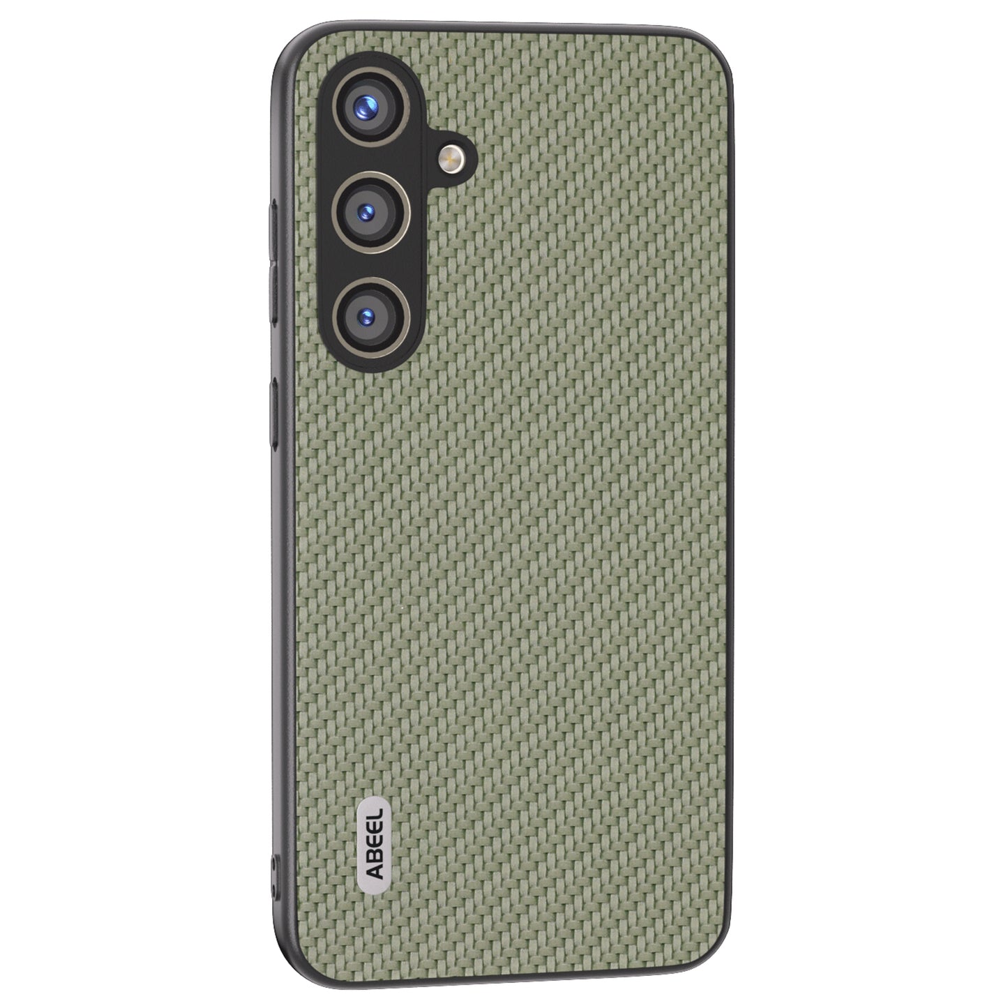 ABEEL for Samsung Galaxy S24+ Shockproof Shell Carbon Fiber Texture Leather Phone Case - Green