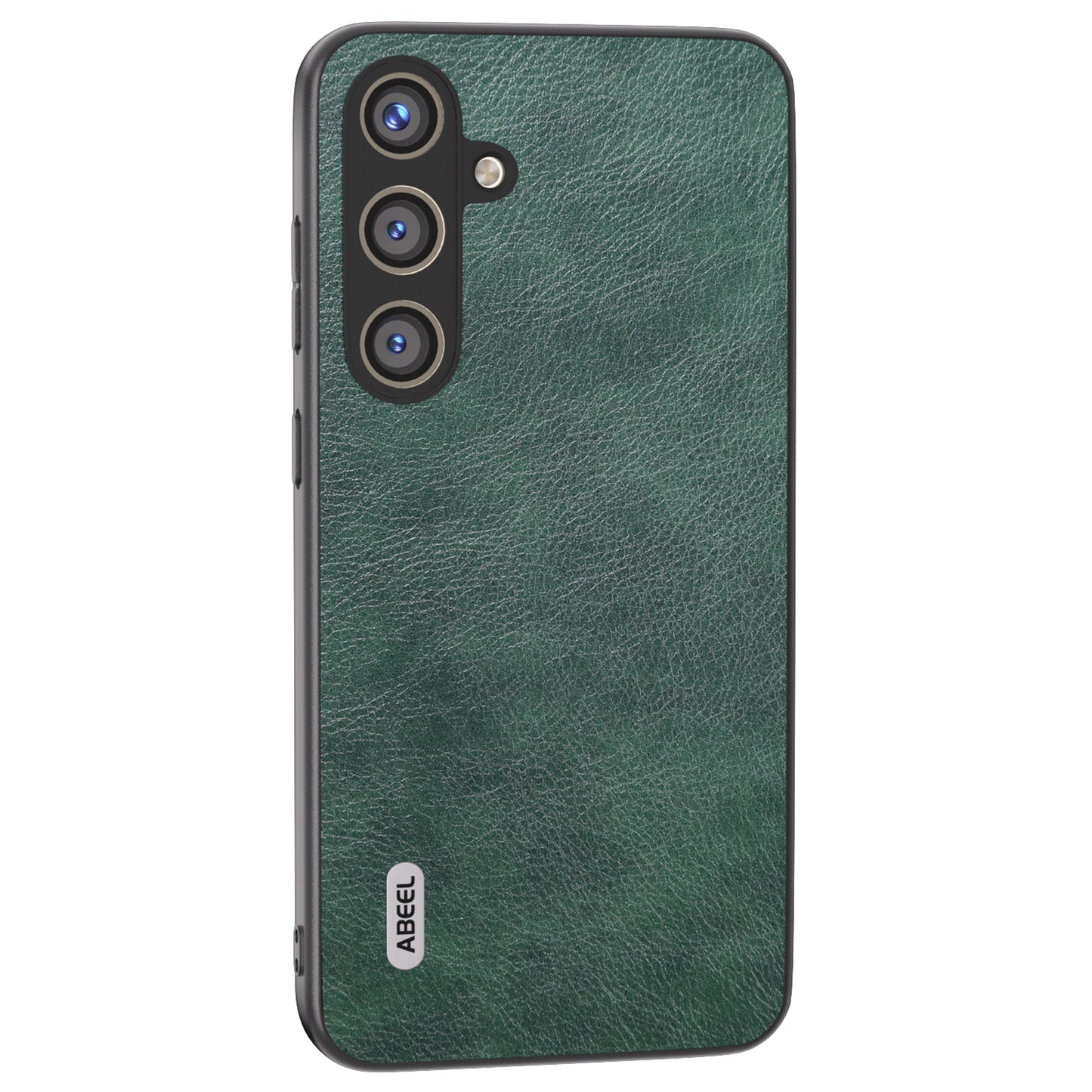 ABEEL For Samsung Galaxy S24 Litchi Texture Back Case PU Leather Coated PC+TPU Phone Cover - Green