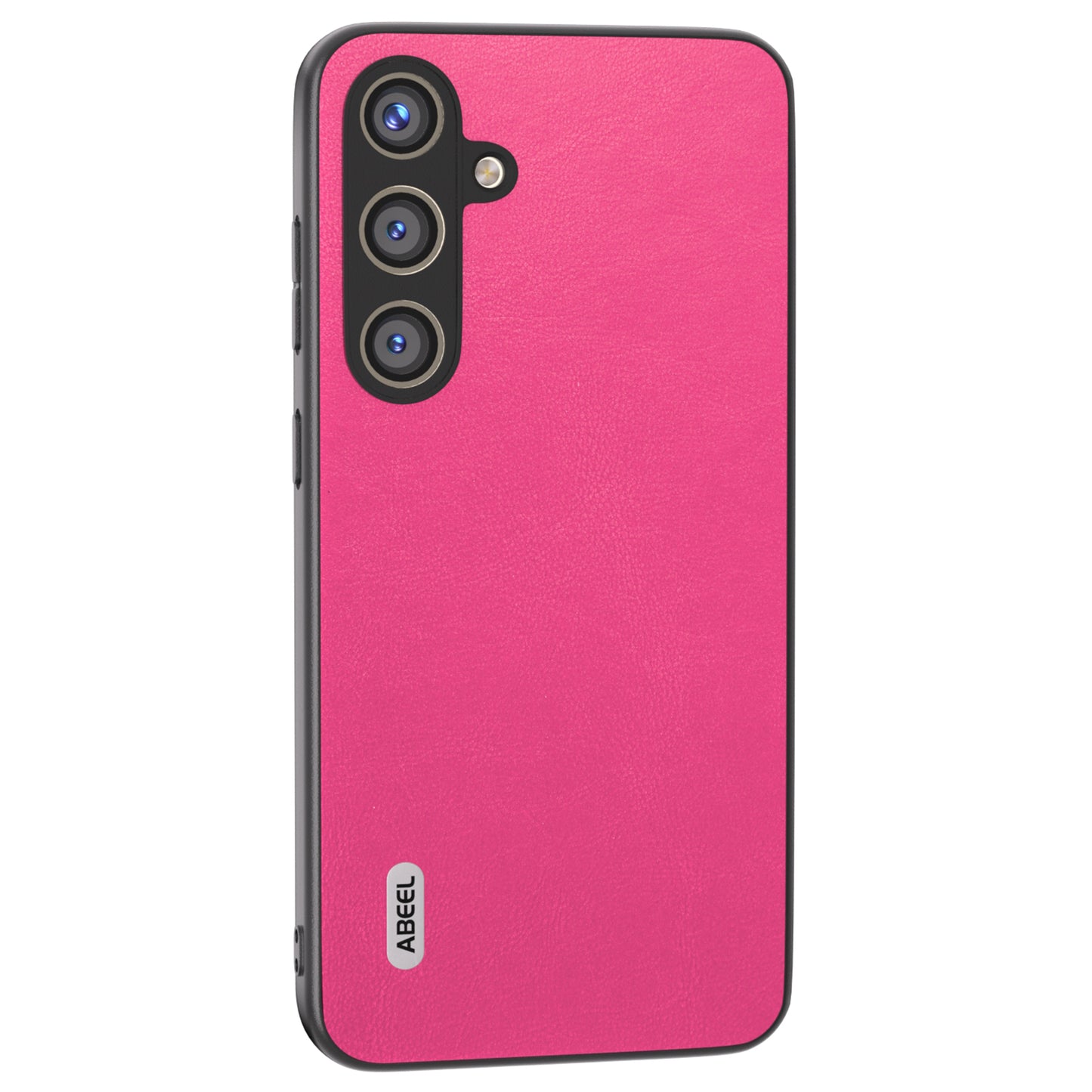 ABEEL For Samsung Galaxy S24 Textured Phone Case Slim PU Leather Shockproof Cover - Rose