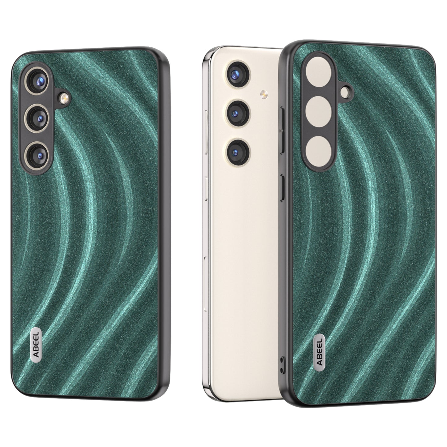 ABEEL For Samsung Galaxy S24 Case Milky Way Series PU Leather Phone Back Cover - Green