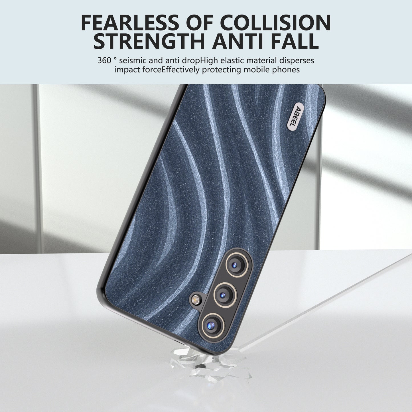 ABEEL For Samsung Galaxy S24 Case Milky Way Series PU Leather Phone Back Cover - Blue