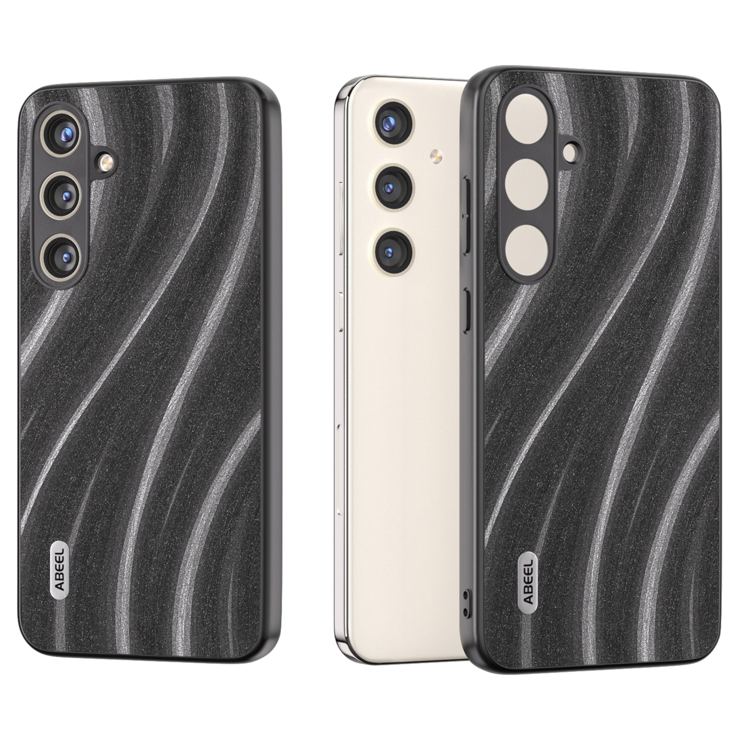 ABEEL For Samsung Galaxy S24 Case Milky Way Series PU Leather Phone Back Cover - Grey