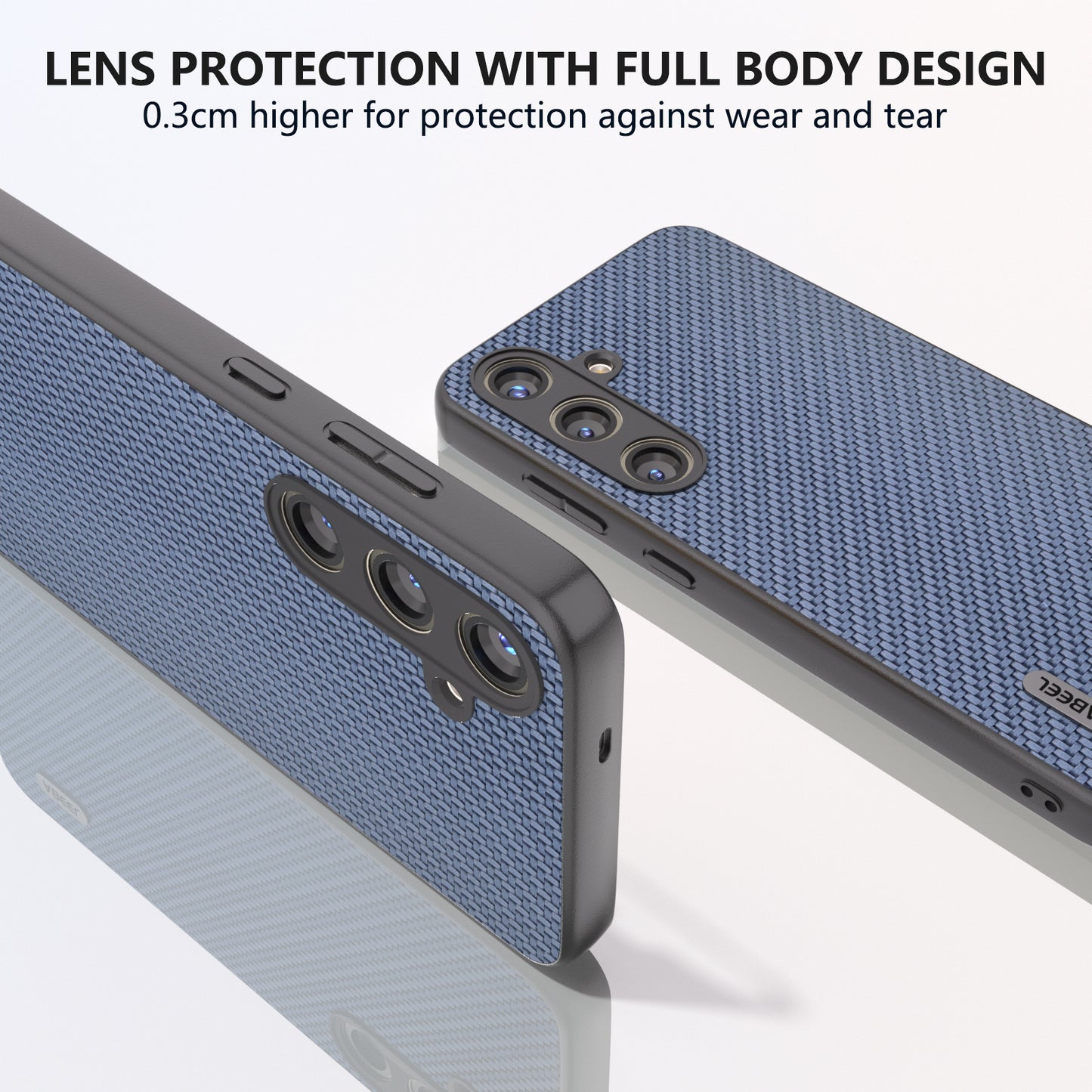 ABEEL for Samsung Galaxy S24 Carbon Fiber Texture Case PU Leather+PC+TPU Protective Phone Cover - Baby Blue