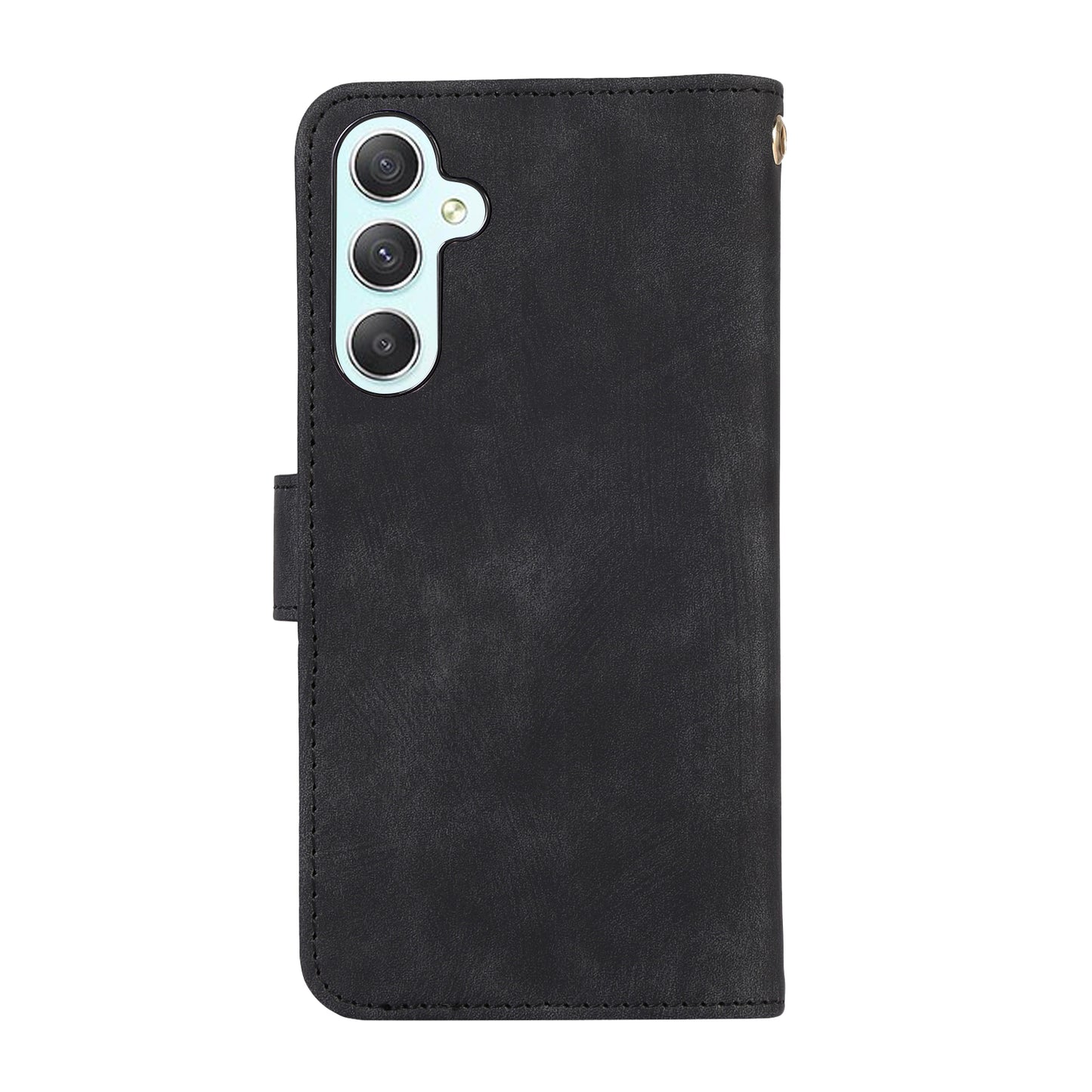 For Samsung Galaxy S24+ Wallet Case PU Leather Card Slot Cash Pocket Stand Phone Cover - Black