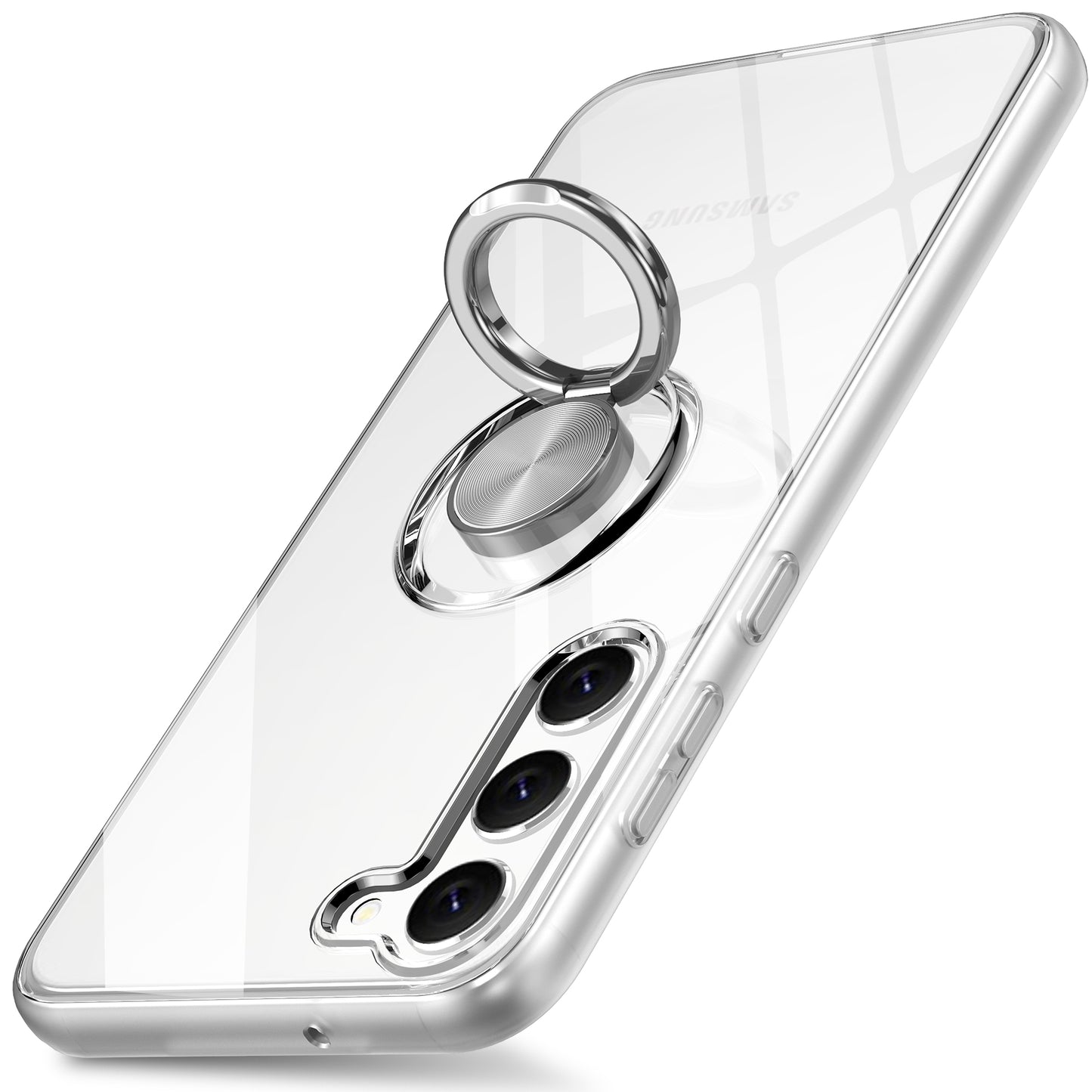 For Samsung Galaxy S24 Phone Case Kickstand Clear TPU Cover Support Car Mount