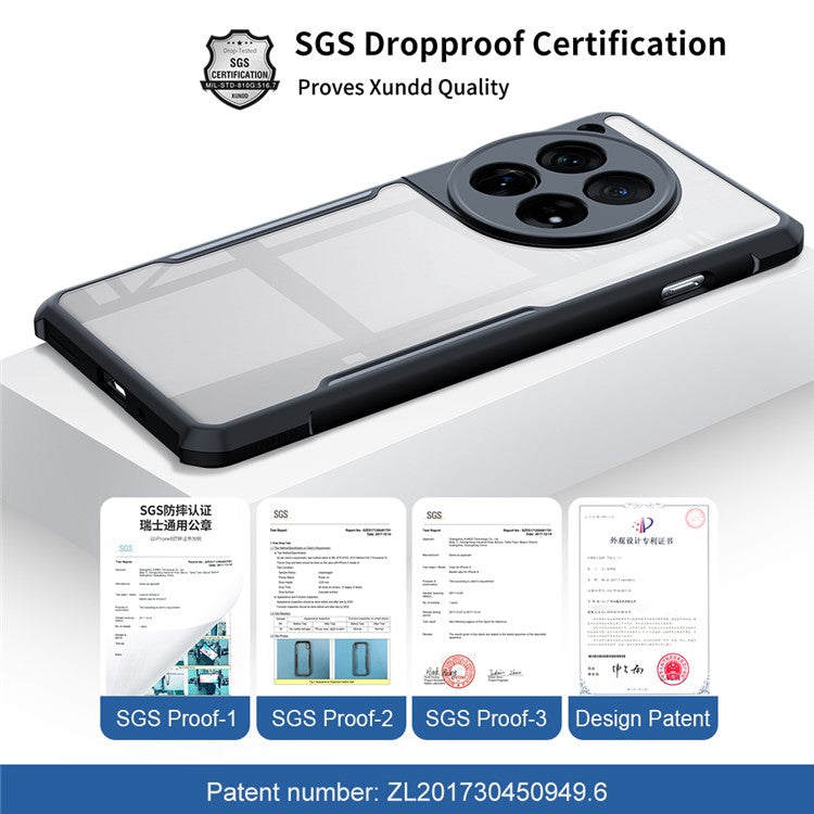 XUNDD Smartphone Cover for OnePlus 12 5G Anti-Scratch Case Acrylic+TPU Shell