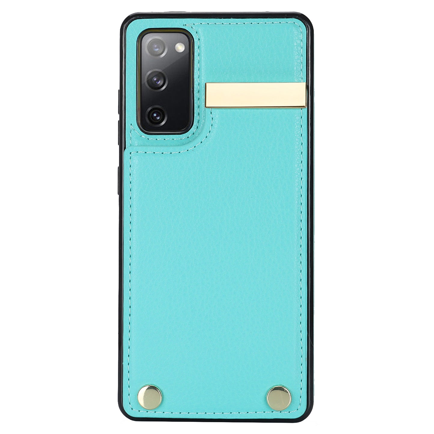 For Samsung Galaxy S20 FE 5G / S20 FE / S20 FE 2022 / S20 Lite Cell Phone Case TPU+PU Leather Card Holder Cover - Mint Green