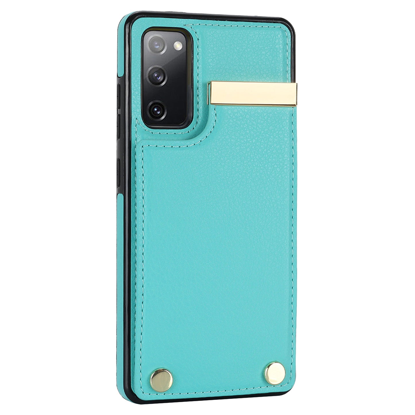 For Samsung Galaxy S20 FE 5G / S20 FE / S20 FE 2022 / S20 Lite Cell Phone Case TPU+PU Leather Card Holder Cover - Mint Green