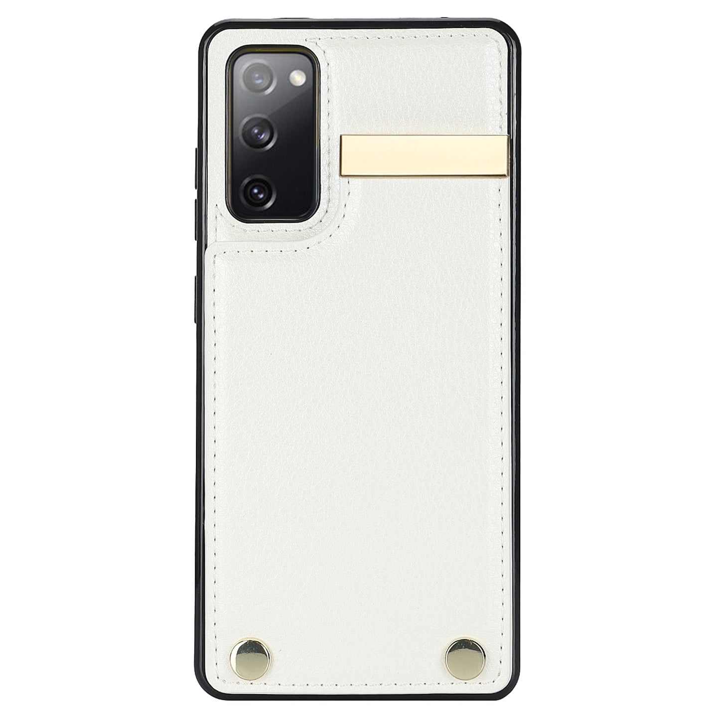 For Samsung Galaxy S20 FE 5G / S20 FE / S20 FE 2022 / S20 Lite Cell Phone Case TPU+PU Leather Card Holder Cover - White