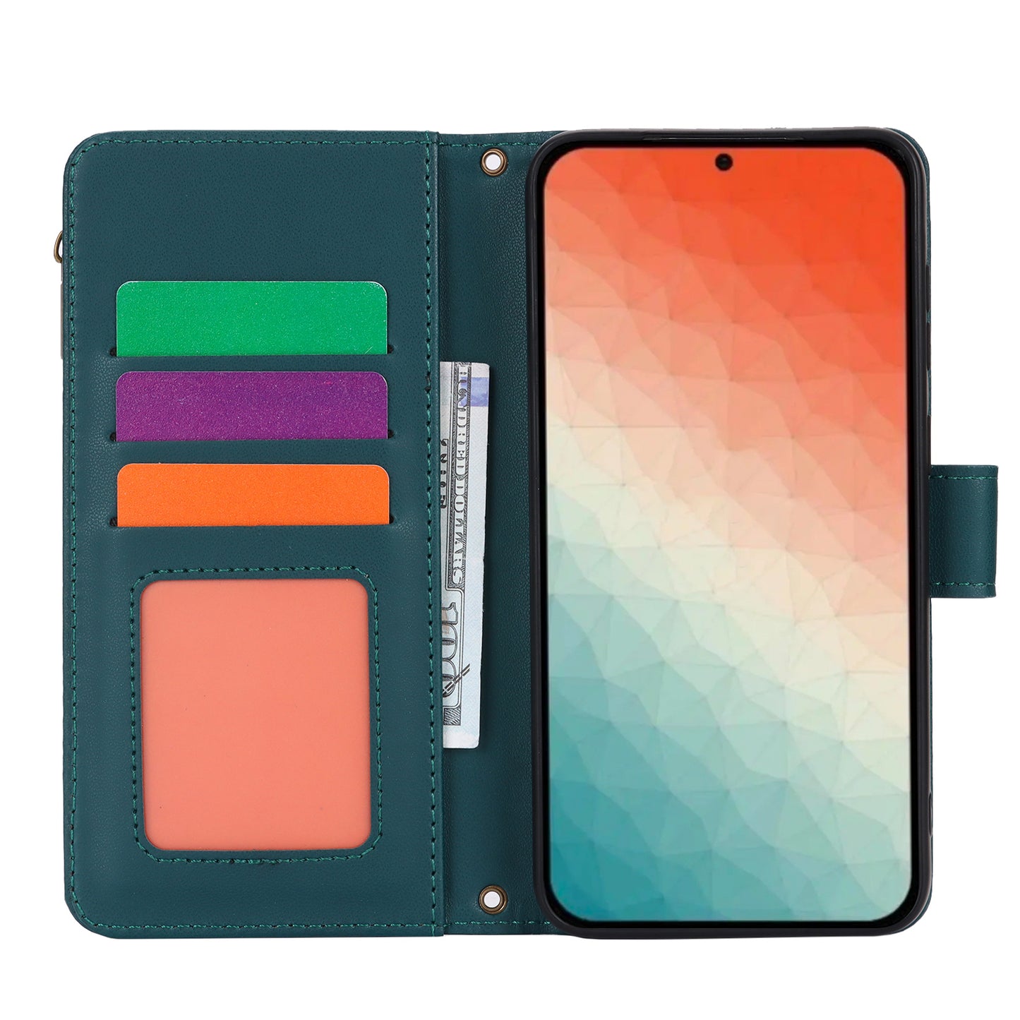 For Samsung Galaxy S24+ Cell Phone Case RFID Blocking Multiple Card Slots Leather Cover - Blue