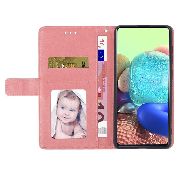 HT01 For OnePlus 12 5G Phone Case Wallet Flip Leather Cover Y-shaped Lines Decor - Pink