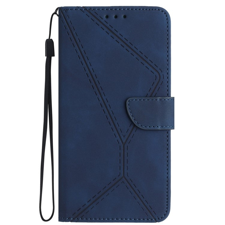 HT05 For Samsung Galaxy A35 5G Case Wallet with Card Holder Leather Phone Cover Skin Touch Feeling - Blue