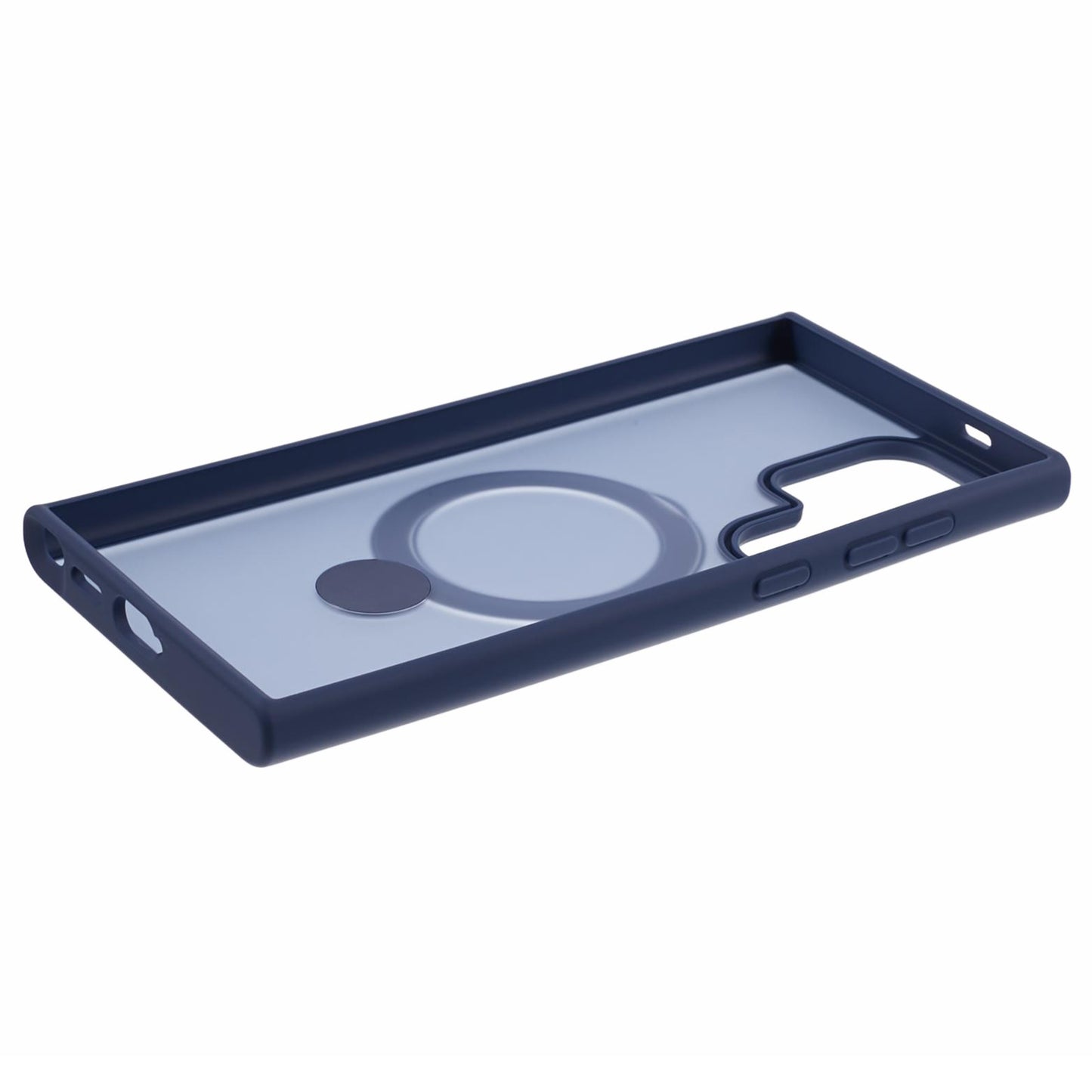For Samsung Galaxy S24 Ultra Phone Case Rotary Ring Kickstand Magnetic Phone Cover - Blue