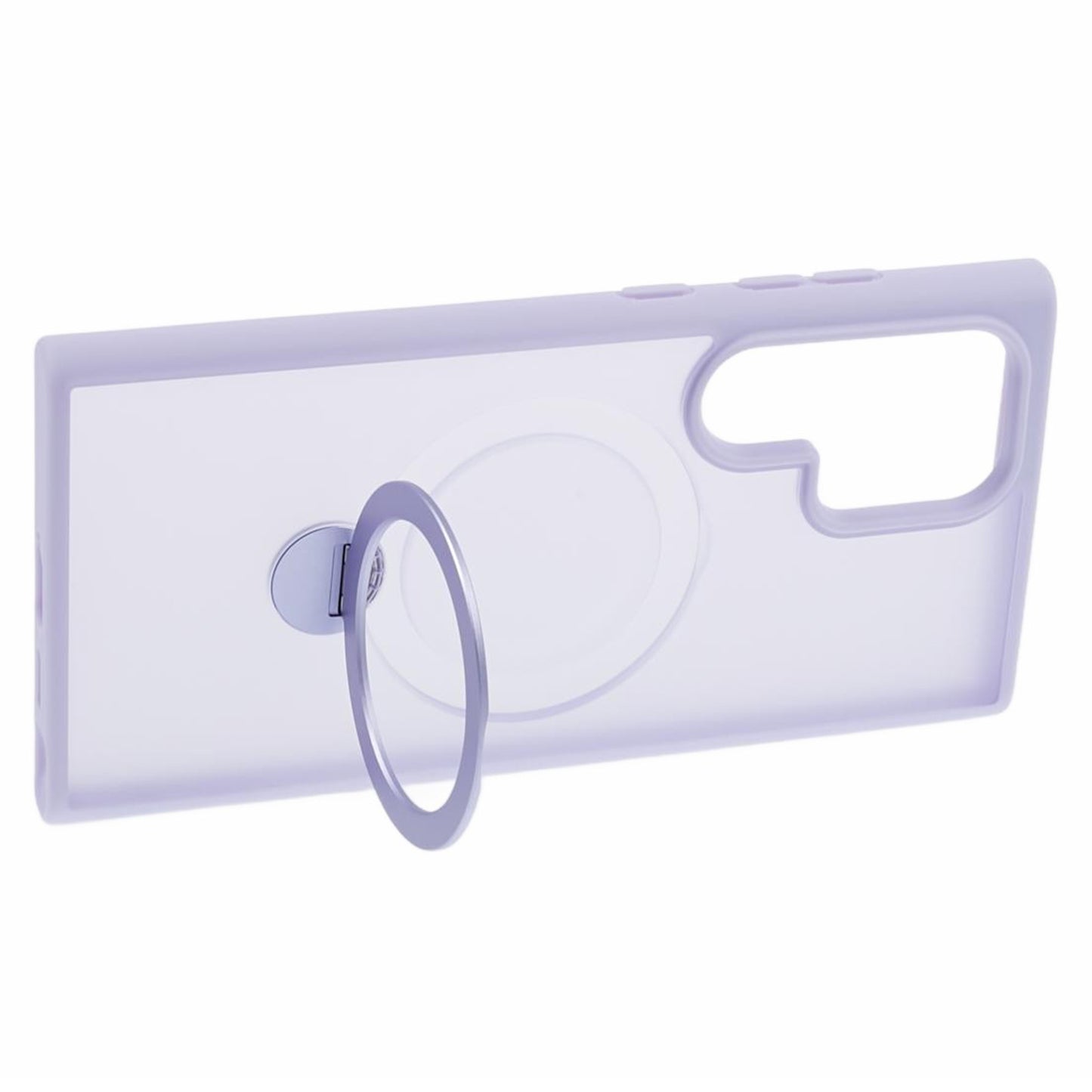 For Samsung Galaxy S24 Ultra Phone Case Rotary Ring Kickstand Magnetic Phone Cover - Purple