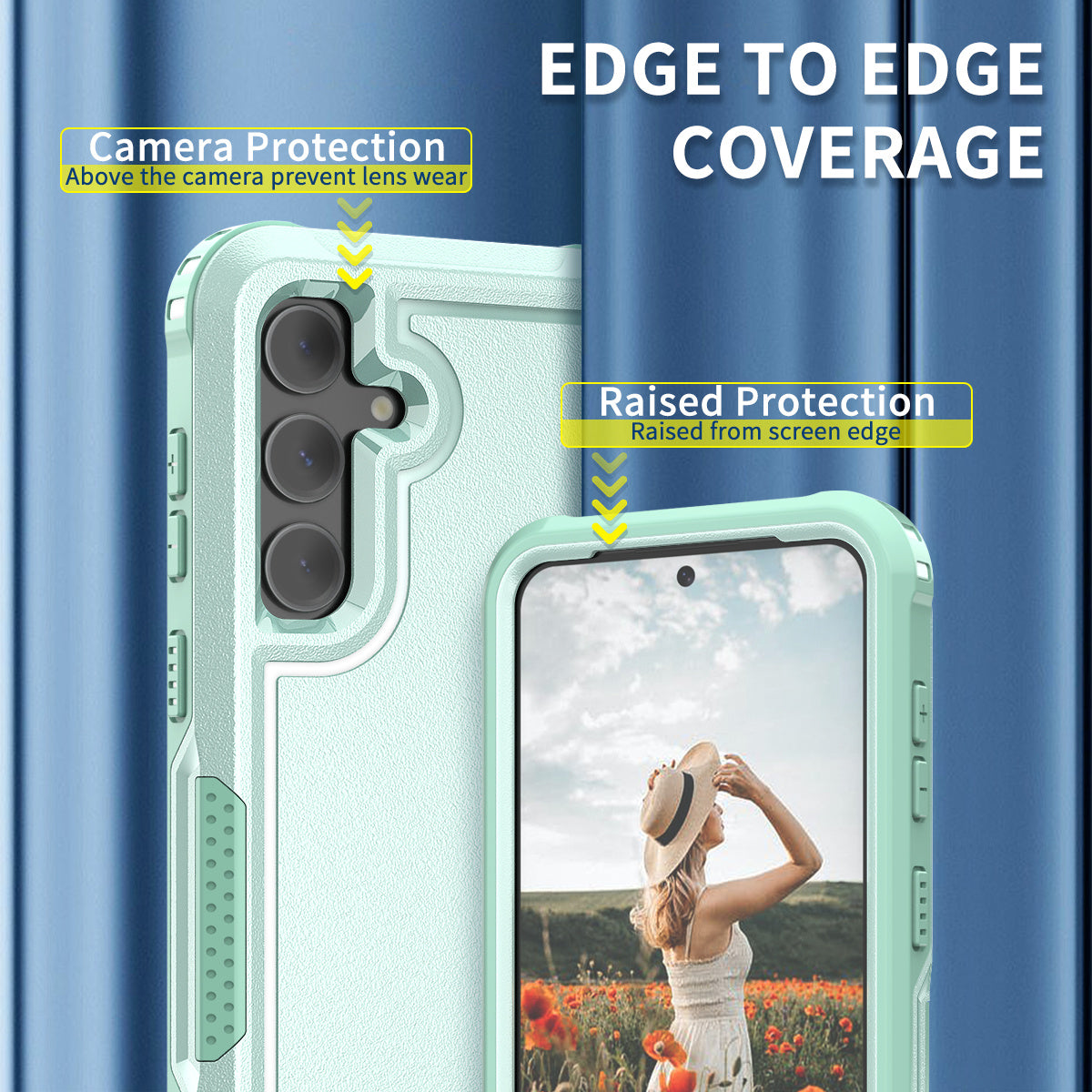 Style F1 For Samsung Galaxy S24+ Back Case Drop-proof PC + TPU Phone Cover - Mint Green