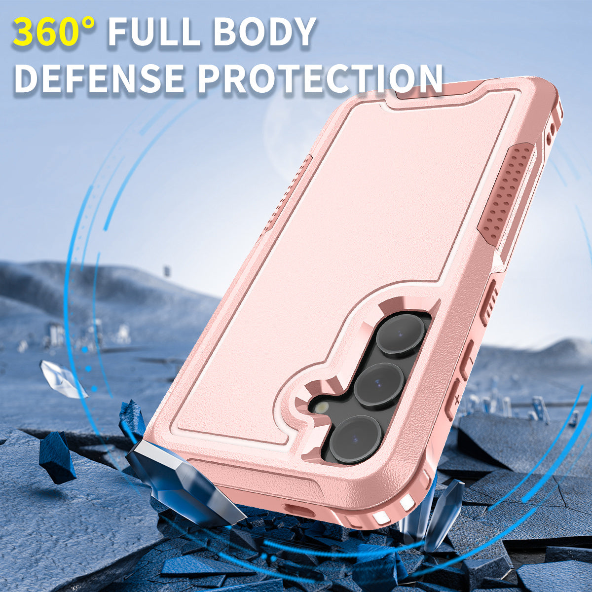 Style F1 For Samsung Galaxy S24+ Back Case Drop-proof PC + TPU Phone Cover - Pink