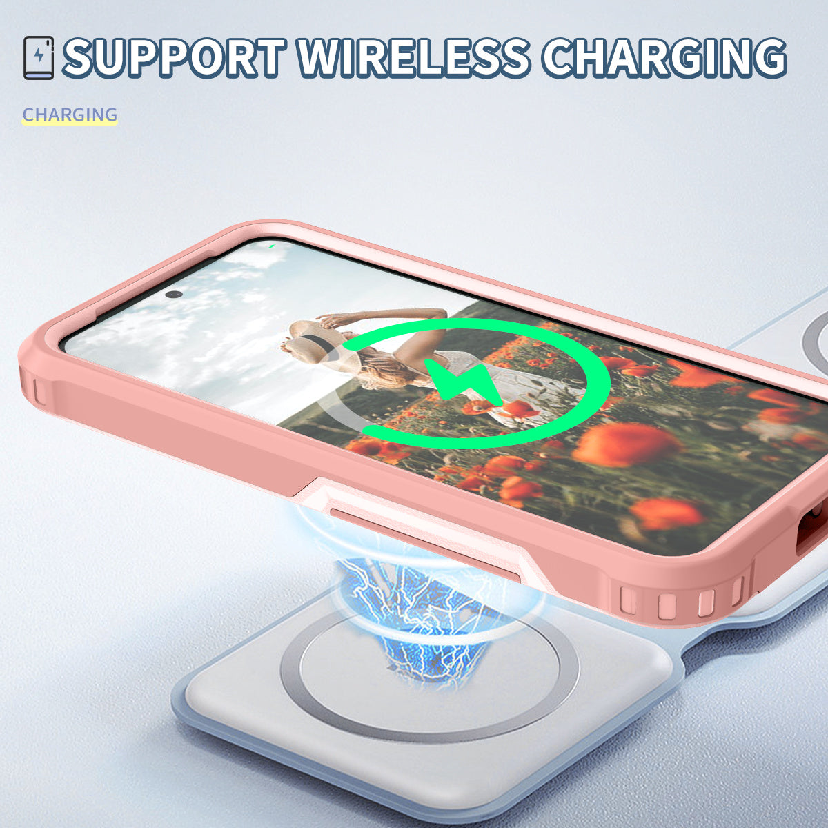 Style F1 For Samsung Galaxy S24+ Back Case Drop-proof PC + TPU Phone Cover - Pink