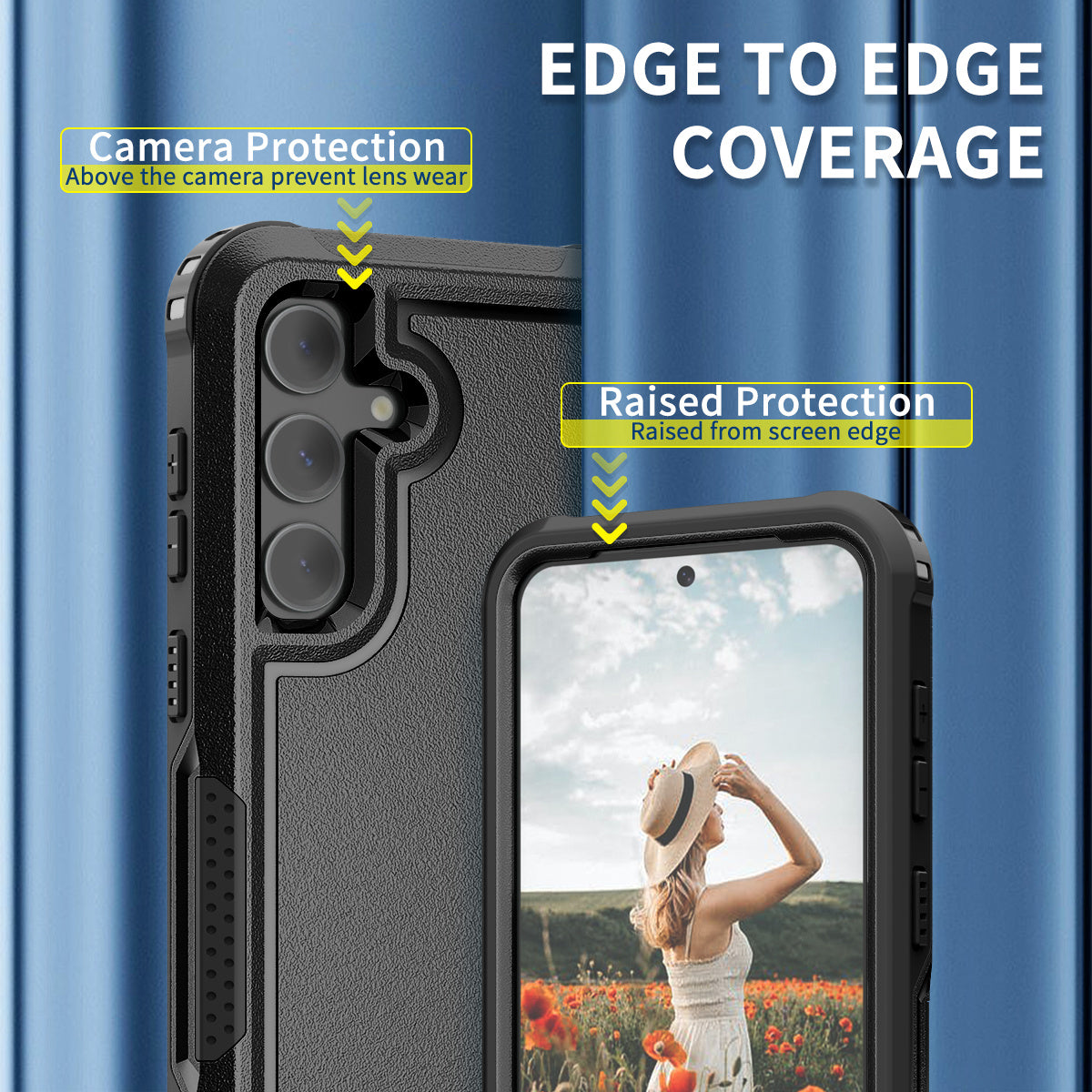 Style F1 For Samsung Galaxy S24+ Back Case Drop-proof PC + TPU Phone Cover - Black