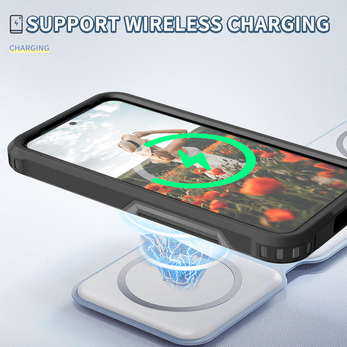 Style F1 For Samsung Galaxy S24+ Back Case Drop-proof PC + TPU Phone Cover - Black