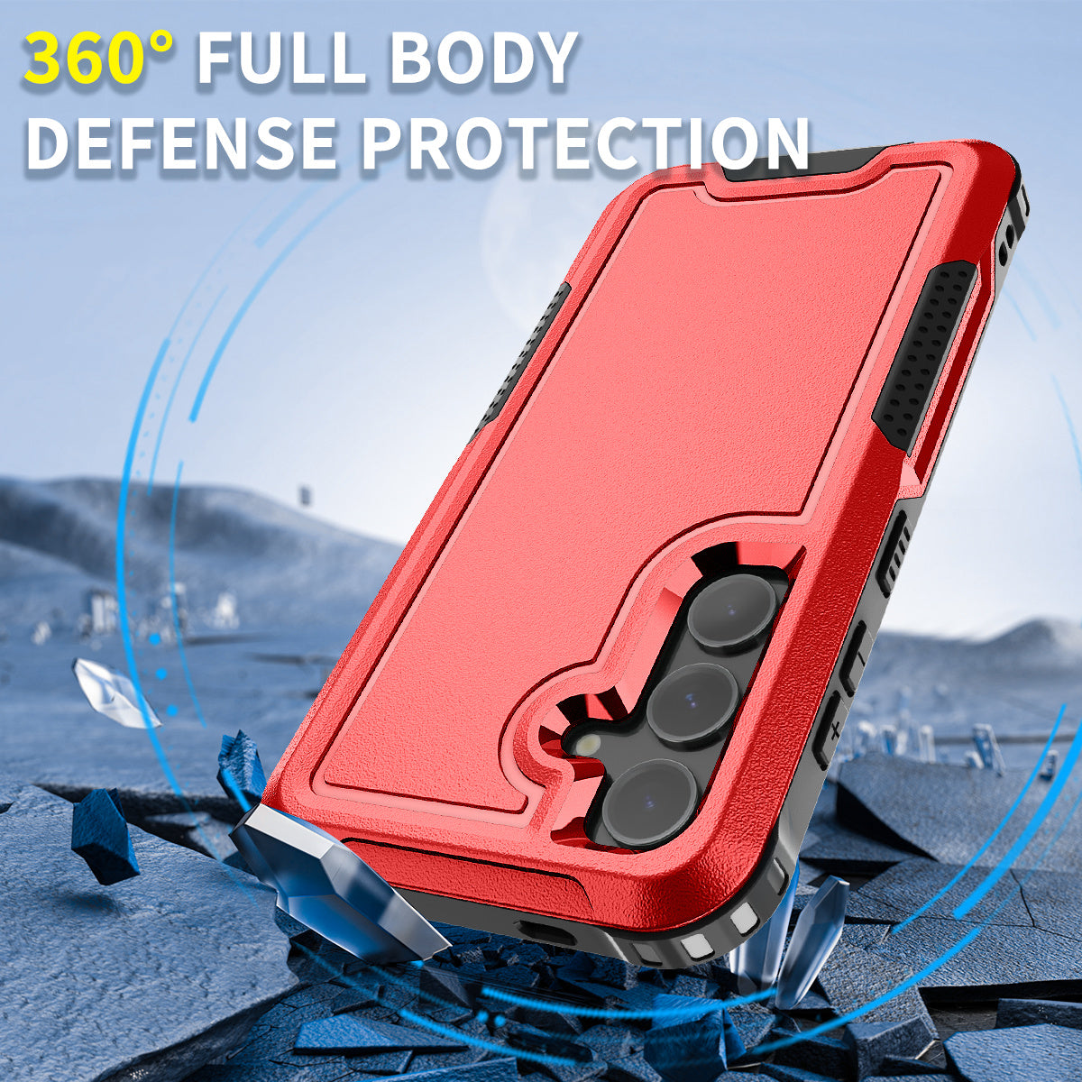 Style F1 For Samsung Galaxy S24+ Back Case Drop-proof PC + TPU Phone Cover - Red