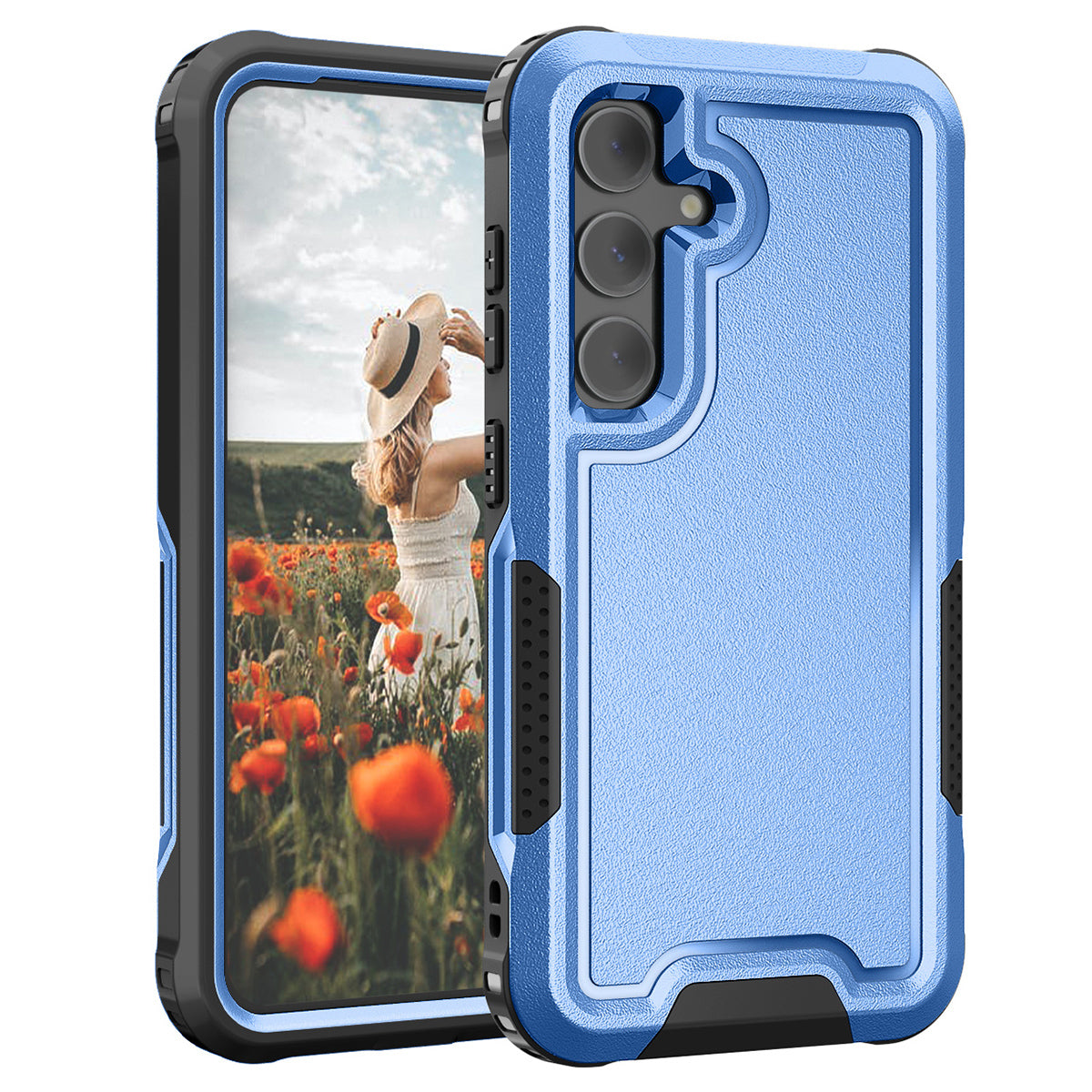 Style F1 For Samsung Galaxy S24+ Back Case Drop-proof PC + TPU Phone Cover - Blue