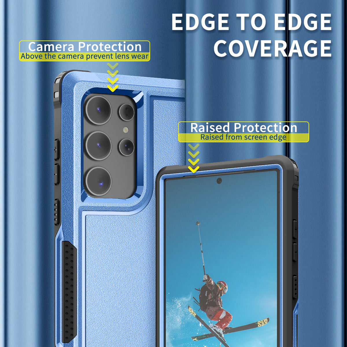 Style F1 For Samsung Galaxy S24 Ultra Case Scratch-resistant PC + TPU Phone Back Shell - Blue